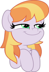 Size: 3392x5000 | Tagged: safe, artist:jhayarr23, part of a set, copper top, earth pony, pony, g4, alternate hairstyle, commission, female, just one bite, mare, reference, simple background, solo, spongebob reference, spongebob squarepants, transparent background, ych result, you like krabby patties don't you squidward?