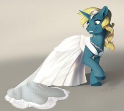 Size: 2048x1843 | Tagged: safe, artist:silfoe, oc, oc only, oc:maple parapet, pony, unicorn, clothes, dress, female, mare, smiling, solo