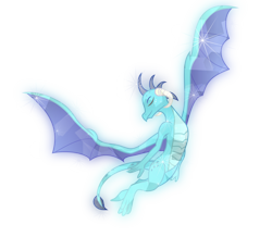 Size: 4609x4024 | Tagged: safe, alternate version, artist:php178, derpibooru exclusive, princess ember, crystal dragon, dragon, g4, crystalline, dragoness, eyes closed, female, flying, simple background, smiling, solo, transparent background, wings