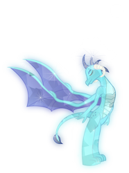 Size: 5858x7870 | Tagged: safe, alternate version, artist:php178, derpibooru exclusive, edit, editor:php178, princess ember, crystal dragon, dragon, g4, crystalline, dragoness, eyes closed, female, simple background, smiling, solo, standing, transparent background, wings