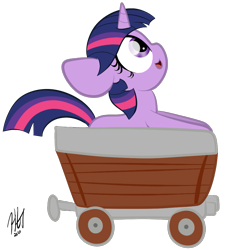 Size: 971x1070 | Tagged: safe, artist:sugarcloud12, gameloft, twilight sparkle, pony, g4, cart, gameloft interpretation, simple background, solo, transparent background