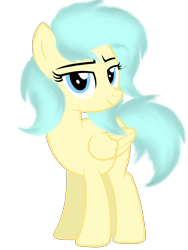 Size: 3000x4000 | Tagged: safe, artist:ponyrailartist, oc, oc only, oc:aqua everglow, pegasus, pony, 2021 community collab, derpibooru community collaboration, looking at you, show accurate, simple background, smiling, solo, transparent background