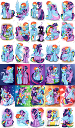 Size: 9300x15783 | Tagged: safe, artist:twidasher, rainbow dash, twilight sparkle, pegasus, pony, unicorn, g4, absurd file size, absurd resolution, autumn, book, butt, butthug, clothes, compilation, crying, earmuffs, exercise, female, filly, filly rainbow dash, floppy ears, flower, flying, grooming, guitar, heart, hug, intertwined tails, leaves, lesbian, music notes, musical instrument, plot, preening, scarf, ship:twidash, shipping, snow, sunglasses, tail, unicorn twilight, wedding veil, winghug, younger