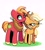 Size: 2000x2233 | Tagged: safe, artist:kindakismet, applejack, big macintosh, earth pony, pony, g4, applejack is not amused, applejack's hat, brother and sister, cowboy hat, duo, female, freckles, hat, high res, horse collar, male, mare, siblings, stallion, unamused