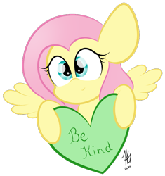Size: 809x861 | Tagged: safe, artist:sugarcloud12, fluttershy, pegasus, pony, g4, bust, female, front view, full face view, heart, heart pillow, looking at you, mare, pillow, simple background, smiling, solo, spread wings, transparent background, wings