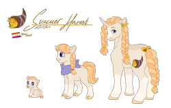Size: 3691x2335 | Tagged: safe, artist:iouise, oc, oc only, oc:summer harvest, pony, unicorn, age progression, baby, baby pony, beauty mark, cloven hooves, coat markings, female, filly, foal, high res, magical lesbian spawn, mare, neckerchief, offspring, parent:applejack, parent:rarity, parents:rarijack, simple background, socks (coat markings), solo, transparent background