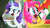 Size: 2000x1100 | Tagged: safe, artist:siggie740, pinkie pie, rarity, earth pony, pony, unicorn, g4, my little pony: friendship is magic, spice up your life, clothes, duo, female, food, hoof hold, it's gonna work, magic, mare, open mouth, sign, telekinesis, the tasty treat