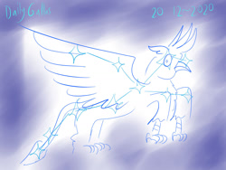 Size: 1280x960 | Tagged: safe, artist:horsesplease, gallus, griffon, g4, catasterism, constellation, derp, doodle, flying, gallus the rooster, gallusposting, night, night sky, sky, stars