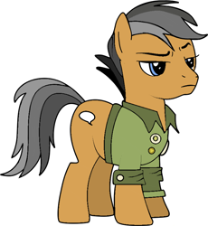 Size: 736x800 | Tagged: safe, artist:elizalikesapplejuice, quibble pants, earth pony, pony, g4, stranger than fan fiction, clothes, male, simple background, solo, stallion, white background