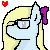 Size: 50x50 | Tagged: safe, artist:amgiwolf, oc, oc only, earth pony, pony, animated, base used, blinking, bow, bust, earth pony oc, gif, glasses, hair bow, heart, pixel art, simple background, solo, transparent background