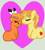 Size: 328x364 | Tagged: safe, artist:jadeharmony, braeburn, little strongheart, bison, buffalo, earth pony, pony, g4, female, heart, male, ship:braeheart, shipping, straight