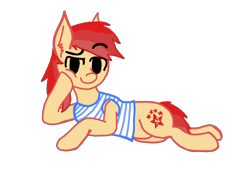 Size: 4032x3024 | Tagged: safe, artist:antique1899, oc, oc only, oc:sovietpony, pony, 2021 community collab, derpibooru community collaboration, clothes, digital art, draw me like one of your french girls, ear fluff, eyebrows, eyebrows visible through hair, female, hammer and sickle, mare, red eyes, simple background, smiling, smirk, solo, soviet, tank top, telnyashka, transparent background