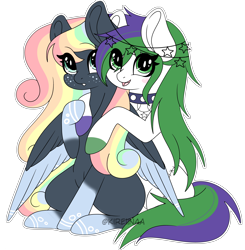 Size: 6690x6838 | Tagged: safe, artist:kireiinaa, oc, oc only, oc:natsumi, earth pony, pegasus, pony, absurd resolution, earth pony oc, female, looking at you, mare, pegasus oc, simple background, sitting, transparent background, wings
