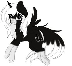 Size: 1280x1189 | Tagged: safe, artist:kireiinaa, oc, oc only, oc:alea, alicorn, pony, alicorn oc, eye clipping through hair, female, flying, horn, looking at you, mare, simple background, smiling, smiling at you, solo, spread wings, transparent background, wings