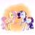 Size: 3098x3098 | Tagged: safe, artist:galaxy swirl, fluttershy, rarity, pegasus, pony, unicorn, g4, abstract background, blushing, colored eyebrows, duo, duo female, eye contact, eyebrows, female, folded wings, high res, hoof on chest, horn, lesbian, looking at each other, looking at someone, mare, open mouth, profile, raised hoof, ship:flarity, shipping, signature, smiling, standing, surprised, wings
