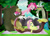 Size: 1650x1200 | Tagged: safe, artist:kyle23emma, angel bunny, discord, fluttershy, harry, pinkie pie, bear, draconequus, earth pony, pegasus, pony, rabbit, g4, angry, animal, argument, bush, challenge accepted, chaos, cloud, discord is not amused, grass, imminent chaos, imminent fight, long description, male, mountain, mountain range, oh no, outdoors, picnic, picnic blanket, pinkie pie is not amused, rivalry, sky, story included, this will end in chaos, tree, unamused, xk-class end-of-the-world scenario