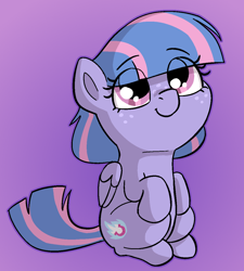 Size: 1110x1232 | Tagged: safe, artist:heretichesh, wind sprint, pegasus, pony, g4, cute, female, filly, foal, freckles, happy, looking up, sitting, smiling, solo, sprintabetes