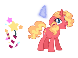 Size: 1954x1455 | Tagged: safe, artist:gallantserver, oc, oc:carmine, pony, unicorn, cutie mark, female, magic, magical lesbian spawn, mare, offspring, parent:pinkie pie, parent:sunset shimmer, parents:sunsetpie, simple background, transparent background