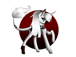 Size: 1600x1200 | Tagged: safe, artist:minelvi, oc, oc only, pony, unicorn, horn, leonine tail, raised hoof, simple background, solo, transparent background, unicorn oc