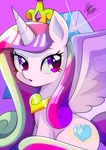 Size: 1448x2048 | Tagged: safe, artist:yuyutsuka_0130, princess cadance, alicorn, pony, crown, cute, cutedance, female, jewelry, mare, open mouth, regalia, sitting, solo