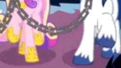 Size: 750x421 | Tagged: safe, screencap, princess cadance, shining armor, pony, g4, the beginning of the end, animated, hoof stomp, stomping