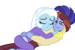 Size: 2464x1648 | Tagged: safe, artist:gmaplay, hoo'far, trixie, equestria girls, g4, cute, diatrixes, duo, equestria girls-ified, female, male, mimir, shipping, simple background, straight, transparent background, trixfar