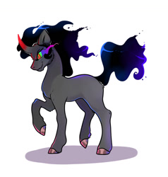 Size: 1280x1344 | Tagged: safe, artist:mylittlegodzilla, king sombra, pony, umbrum, unicorn, g4, curved horn, horn, male, simple background, solo, sombra eyes, stallion