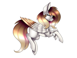Size: 1600x1200 | Tagged: safe, artist:minelvi, oc, oc only, pegasus, pony, eyelashes, eyes closed, jewelry, necklace, pegasus oc, simple background, solo, transparent background, two toned wings, wings