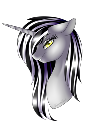 Size: 1200x1600 | Tagged: safe, artist:minelvi, oc, oc only, pony, unicorn, bust, eyelashes, horn, simple background, solo, transparent background, unicorn oc