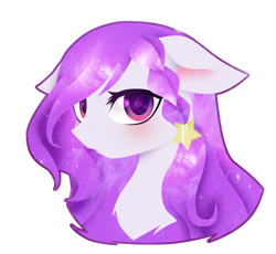 Size: 2556x2347 | Tagged: safe, artist:riariirii2, oc, oc only, earth pony, pony, bust, earth pony oc, ethereal mane, galaxy mane, high res, simple background, solo, transparent background