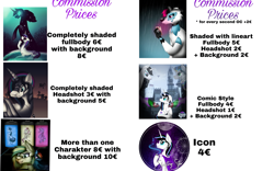 Size: 2160x1350 | Tagged: safe, artist:rxndxm.artist, flitter, fluttershy, king sombra, rainbow dash, oc, oc:shooting star, oc:wooden toaster, pegasus, pony, unicorn, wolf, anthro, fanfic:rainbow factory, g4, advertisement, anthro with ponies, armor, black sclera, black tears, blood, bust, cellphone, choker, commission info, eyelashes, fanfic art, female, flying, good king sombra, grin, helmet, horn, jewelry, looking back, lying down, male, mare, necklace, outdoors, phone, prone, raised hoof, shadow, smartphone, smiling, sombra eyes, stallion, tree, unicorn oc