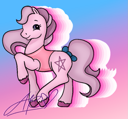 Size: 755x701 | Tagged: safe, artist:muhammad yunus, oc, oc only, oc:star sport, earth pony, pony, base used, bow, clothes, female, looking at you, mare, smiling, solo, stars, tail bow