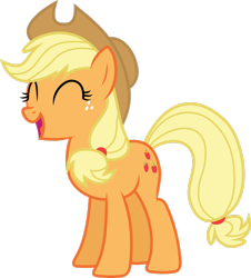 Size: 2329x2574 | Tagged: safe, artist:gamemasterluna, applejack, earth pony, pony, g4, .svg available, ^^, cute, eyes closed, female, hat, high res, jackabetes, mare, open mouth, simple background, solo, transparent background, vector