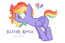 Size: 1656x1101 | Tagged: safe, artist:gallantserver, oc, oc only, oc:elstar, pegasus, pony, female, magical lesbian spawn, mare, offspring, parent:applejack, parent:rainbow dash, parents:appledash, simple background, solo, transparent background