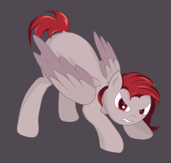 Size: 2280x2176 | Tagged: safe, artist:melody joy, oc, oc only, oc:el kemic, pegasus, pony, ass up, high res, looking at you, male, simple background