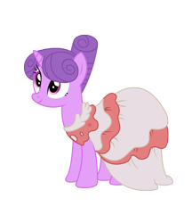 Size: 1662x1925 | Tagged: safe, artist:third uncle, north star, pony, unicorn, g4, make new friends but keep discord, background pony, clothes, dress, female, gala dress, grin, mare, simple background, smiling, solo, transparent background