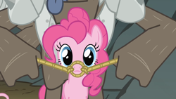 Size: 2208x1242 | Tagged: safe, screencap, pinkie pie, a dog and pony show, g4, bridle, rope, tack