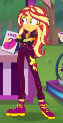 Size: 411x803 | Tagged: safe, screencap, sunset shimmer, equestria girls, equestria girls series, g4, sunset's backstage pass!, spoiler:eqg series (season 2), cropped, crossed arms, solo
