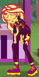 Size: 360x701 | Tagged: safe, screencap, sunset shimmer, equestria girls, equestria girls specials, g4, my little pony equestria girls: better together, my little pony equestria girls: sunset's backstage pass, cropped, solo, tired, worn out