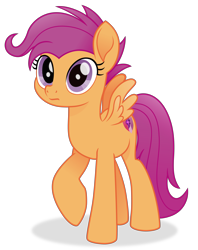 Size: 5105x6456 | Tagged: safe, artist:cirillaq, scootaloo, pegasus, pony, g4, growing up is hard to do, my little pony: the movie, absurd resolution, cutie mark, female, mare, movie accurate, older, older scootaloo, raised hoof, simple background, solo, transparent background, vector