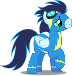 Size: 2387x2512 | Tagged: safe, artist:dashiesparkle, soarin', pegasus, pony, g4, .svg available, clothes, high res, male, raised hoof, simple background, solo, stallion, transparent background, uniform, vector, wonderbolts uniform