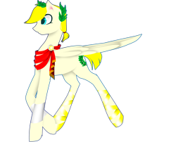 Size: 2721x2204 | Tagged: safe, artist:riariirii2, oc, oc only, pegasus, pony, clothes, high res, laurel wreath, pegasus oc, scarf, simple background, solo, transparent background, wings