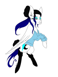Size: 1200x1600 | Tagged: safe, artist:minelvi, oc, oc only, pegasus, pony, clothes, ear piercing, earring, eyelashes, jewelry, makeup, pegasus oc, piercing, rearing, simple background, socks, solo, transparent background, wings