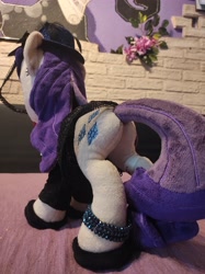 Size: 3472x4640 | Tagged: artist needed, safe, rarity, pony, unicorn, g4, butt, clothes, detective rarity, irl, photo, plot, plushie, rearity, solo