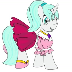 Size: 1032x1032 | Tagged: safe, artist:nine the divine, oc, oc only, oc:nine the divine, pony, unicorn, clothes, crossdressing, cute, dress, jewelry, male, necklace, solo
