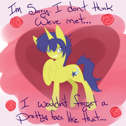 Size: 1000x1000 | Tagged: safe, artist:kaggy009, comet tail, pony, g4, blushing, solo