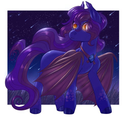 Size: 900x828 | Tagged: safe, artist:sadelinav, oc, oc only, bat pony, pony, female, mare, night, solo