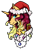 Size: 1024x1465 | Tagged: safe, artist:oneiria-fylakas, oc, oc only, oc:sunrose, pony, unicorn, bust, christmas, female, hat, holiday, mare, portrait, santa hat, simple background, solo, transparent background