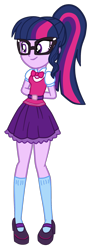 Size: 702x1898 | Tagged: safe, artist:gmaplay, sci-twi, twilight sparkle, equestria girls, g4, clothes, simple background, socks, solo, transparent background