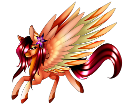 Size: 2000x1700 | Tagged: safe, artist:minelvi, oc, oc only, pegasus, pony, colored hooves, eyelashes, flower, flower in hair, pegasus oc, simple background, solo, transparent background, wings